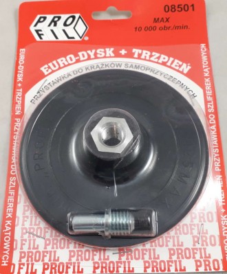 EURO DYSK 125mm z gwintem M14 i trzpieniem 9mm