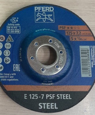 Tarcza do szlifowania T27-125x7,0x22 PFERD A30 PSF STAL