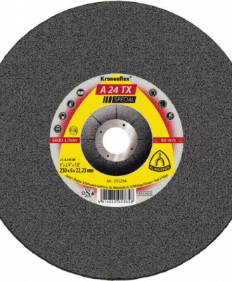 Tarcza do szlifowania T27-125x6,0x22 KLINGSPOR A24TX SPECIAL żeliwo